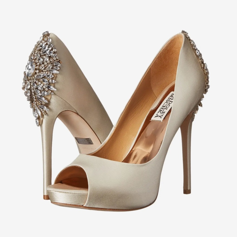 BADGLEY MISCHKA | Kiara Embellished Peep-toe Pump